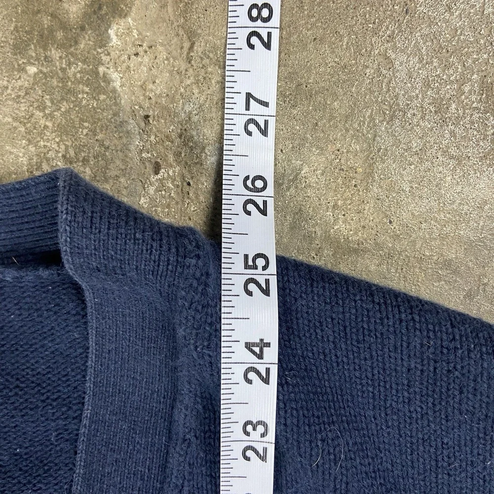 Vintage 90s L.L. Bean Cardigan Size Medium Navy Blue Button Down V-Neck Knit